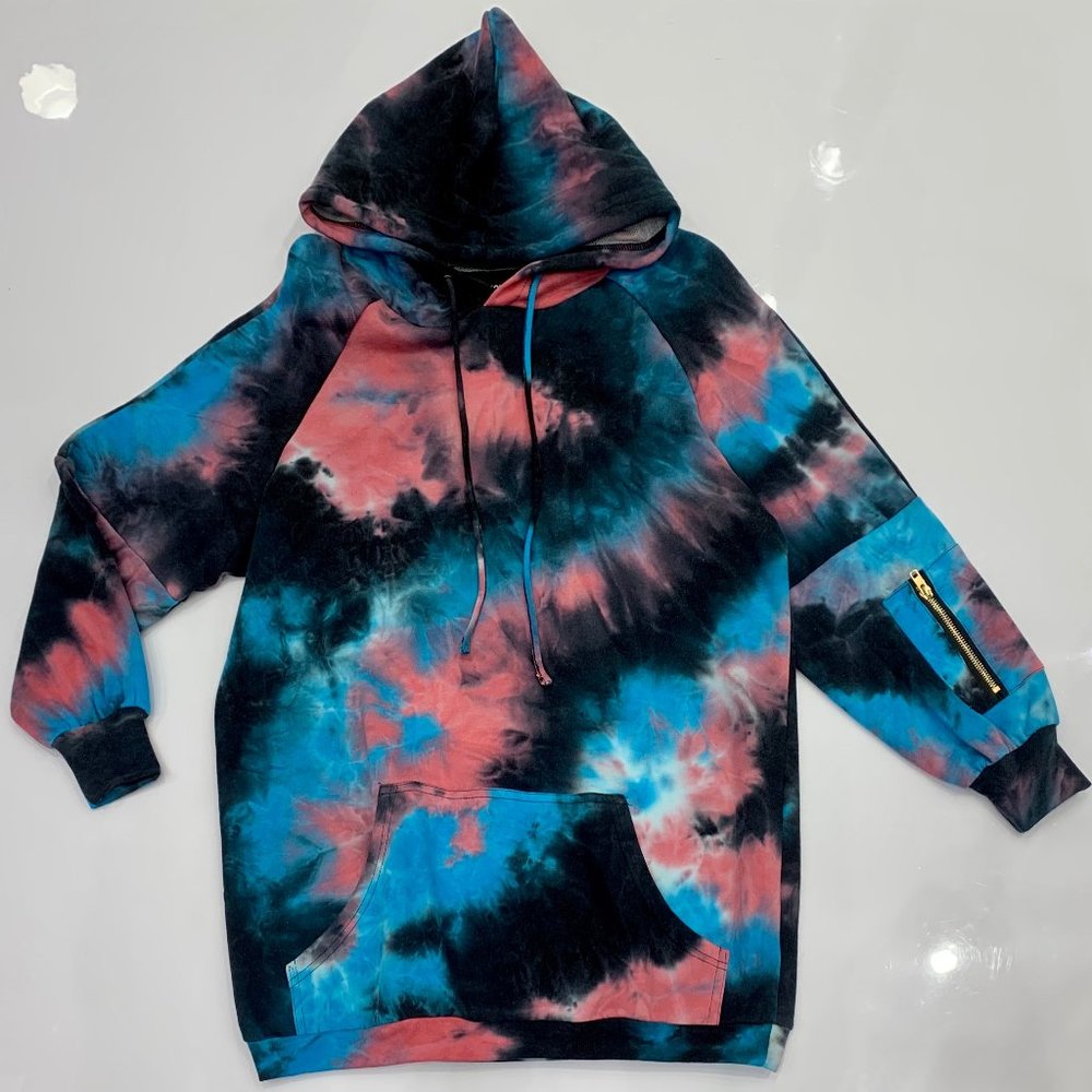 TIE DYE HOODIE DRESS